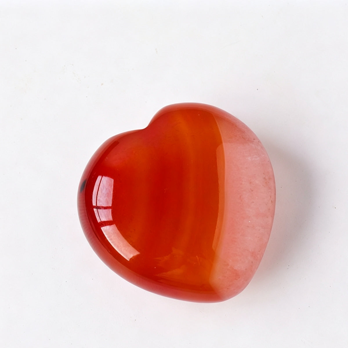 Carnelian Rose Quartz Clear Quartz Crystal Hearts Plam Stone 1.18"
