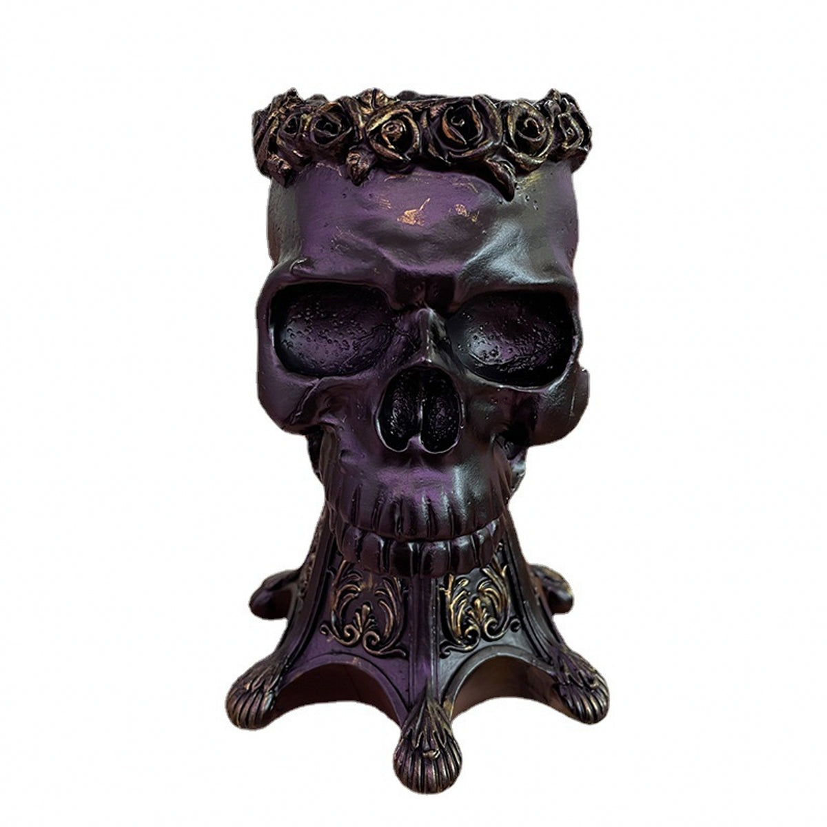 Carved Skull Resin Ball Ornament Sphere Holders