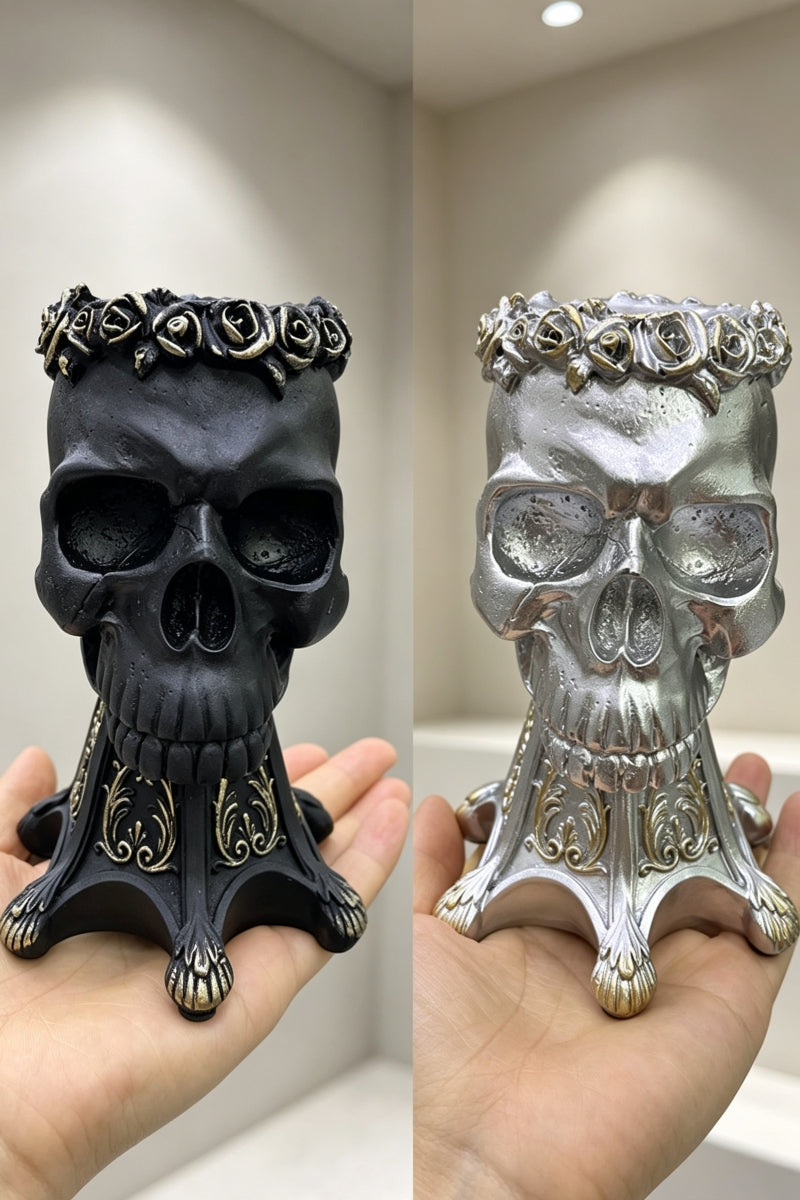 Carved Skull Resin Ball Ornament Sphere Holders