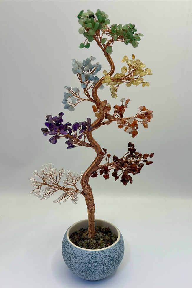 Chakra Crystal Money Tree Bonsai Feng Shui Decor 14.2 Inches