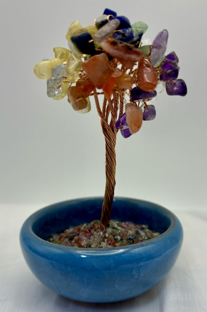 Small Crystal Money Tree Desk Decor Bonsai 3.7 Inches