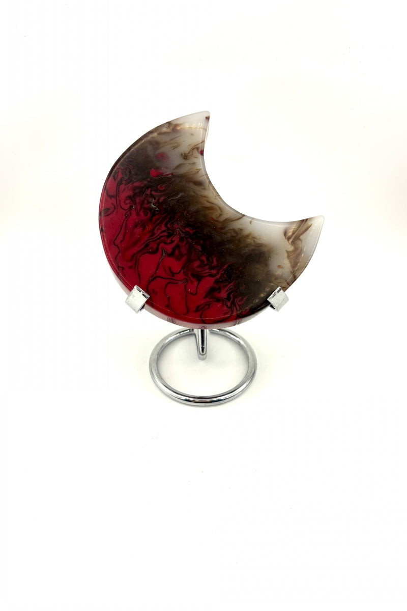 Chicken Blood Moon Carvings with Free Holders 4.02"