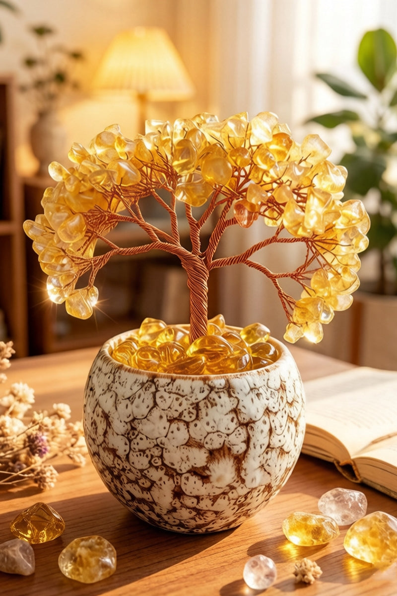 Citrine Amethyst Rose Quartz Wealth Tree Wealth Gathering Bowl
