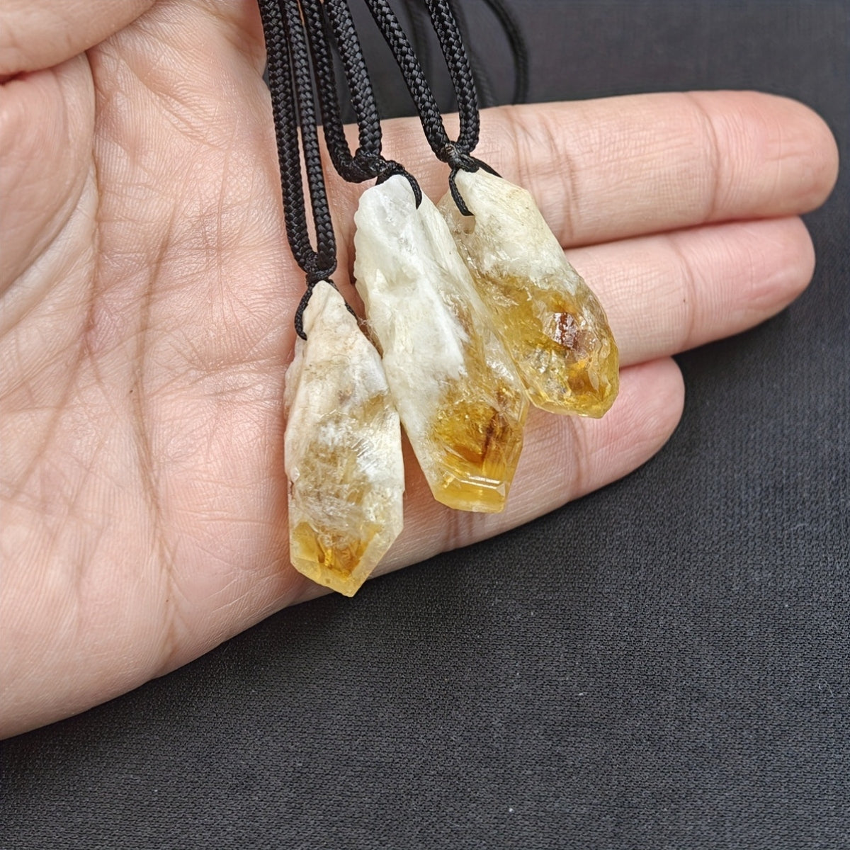 Citrine Bud Raw Crystal Pendant Necklace