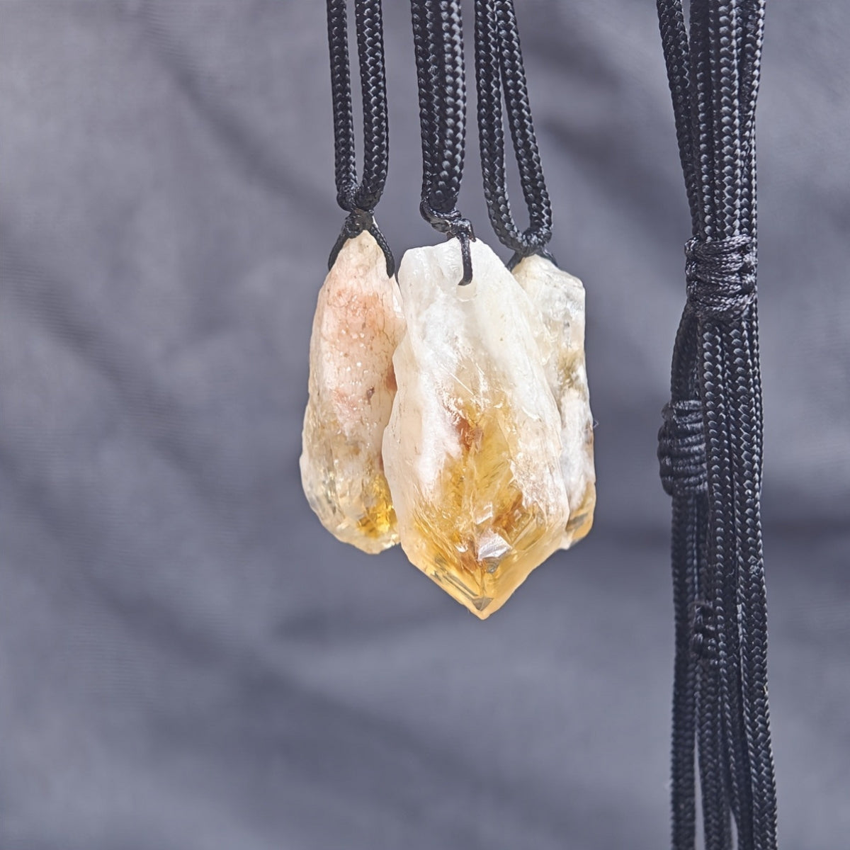 Citrine Bud Raw Crystal Pendant Necklace