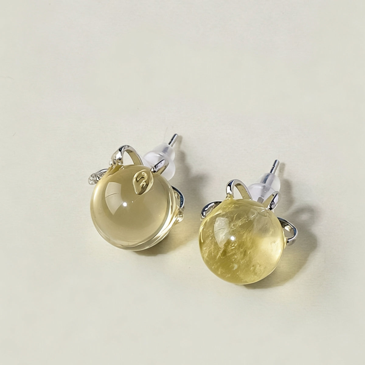 Citrine Crystal Ball Earrings