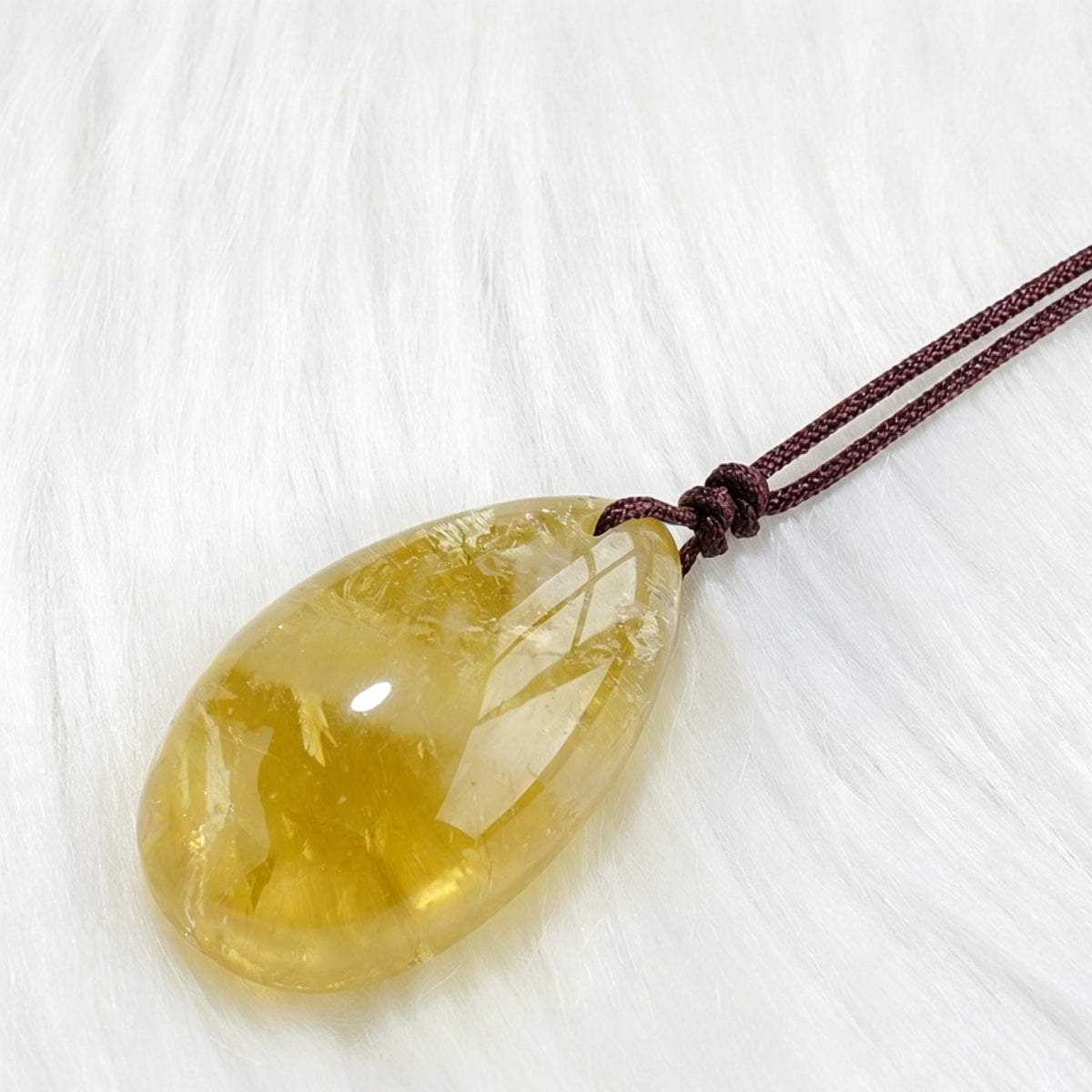 Citrine Sodalite Crystal Teardrop Pendant