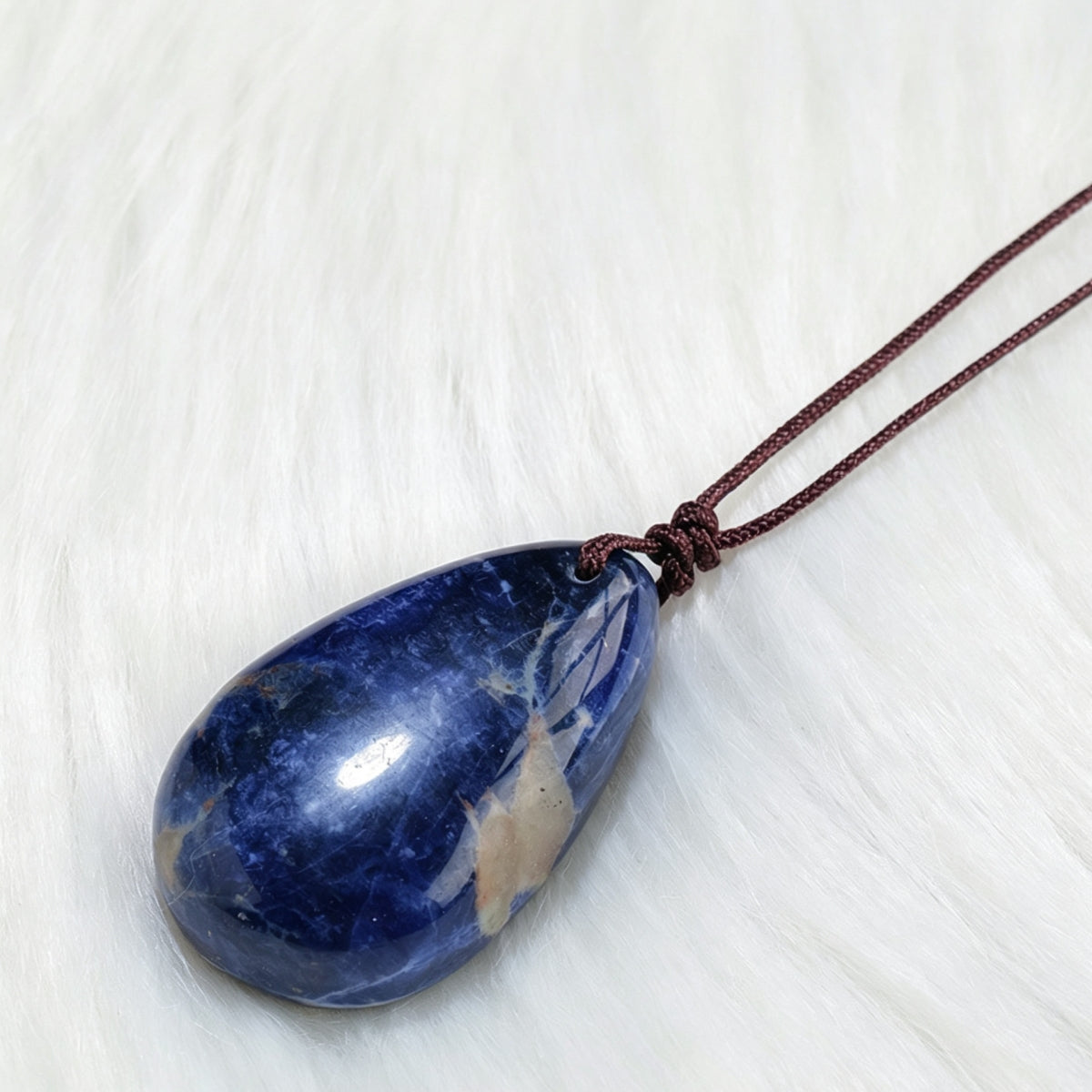 Citrine Sodalite Crystal Teardrop Pendant