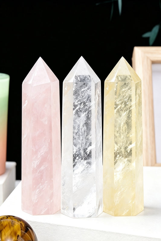 Clear Quartz Rose Quartz Citrine Towers 1.97" Tall