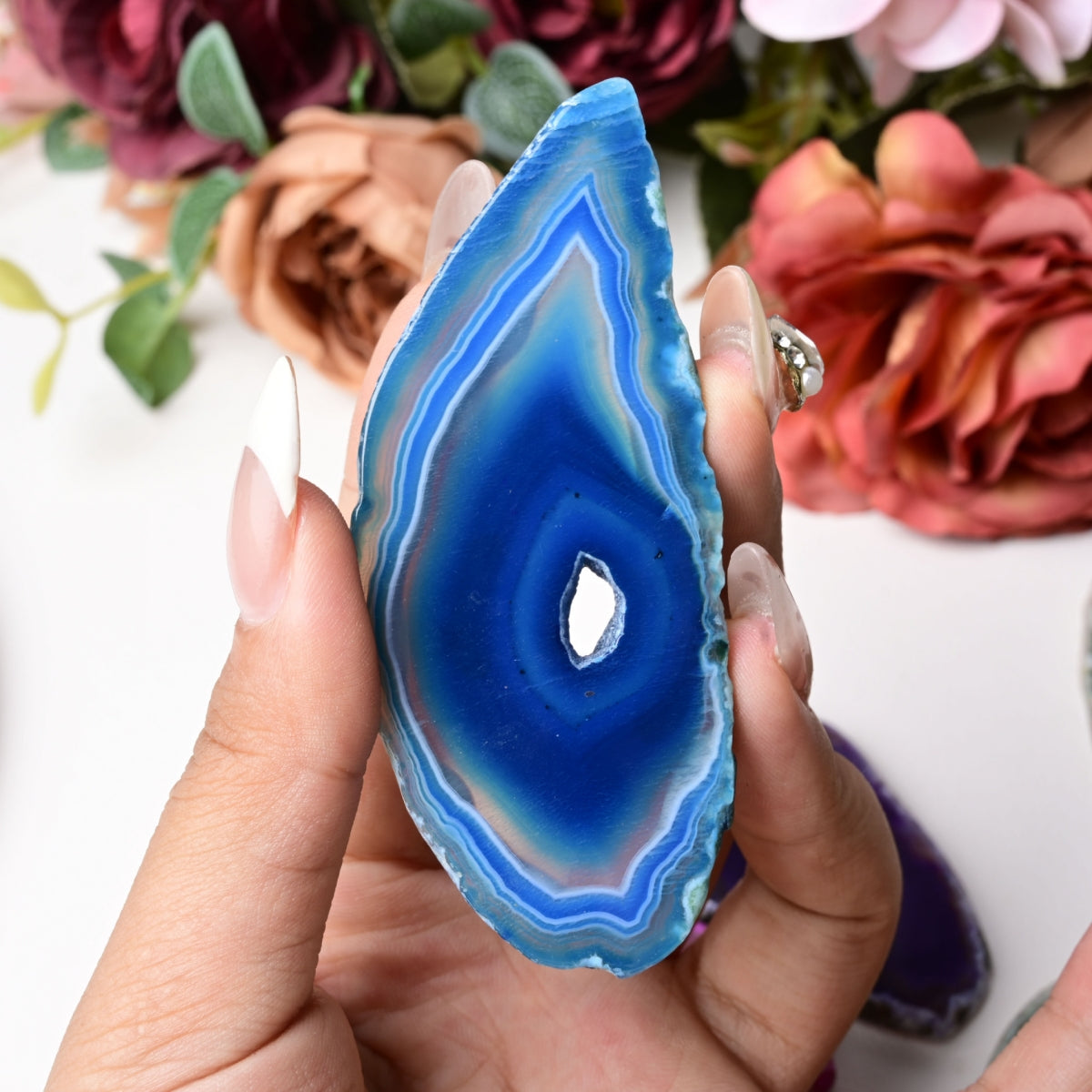 Colorful Crystal Agate Slices Natural DIY Accessories