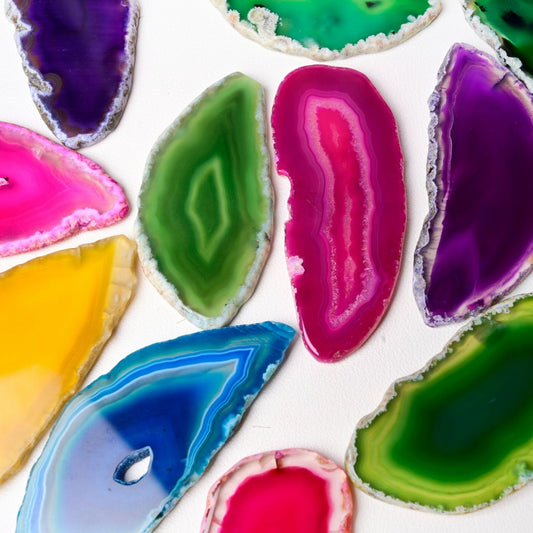 Colorful Crystal Agate Slices Natural DIY Accessories