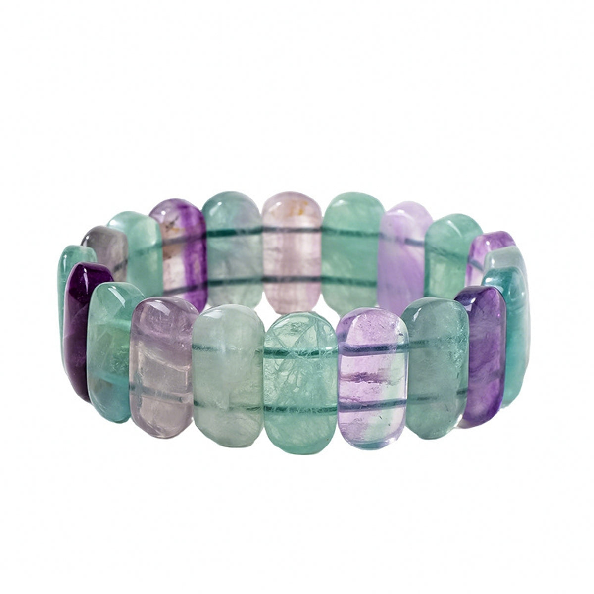 Colorful Fluorite Oval Bracelet