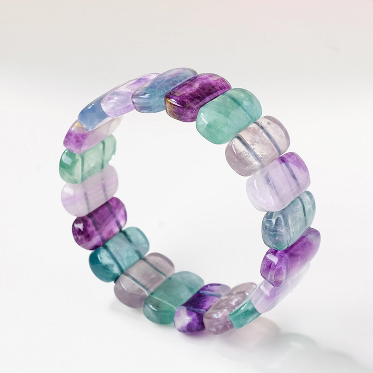 Colorful Fluorite Oval Bracelet