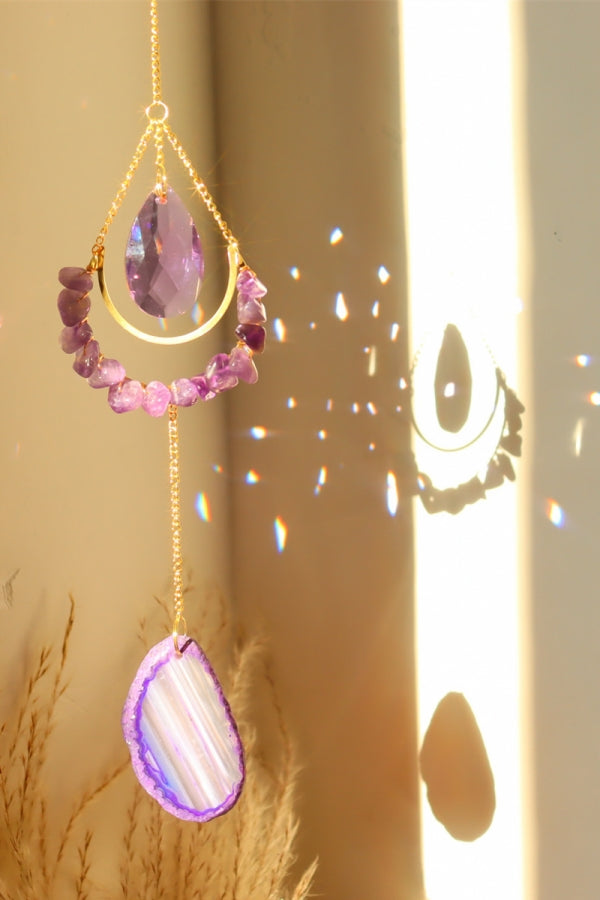 Crystal Agate Slice Sun Catcher Rainbow Maker Car Hanger