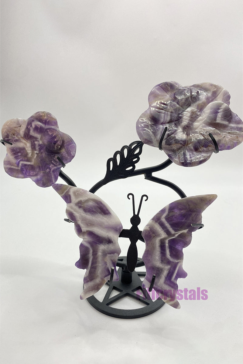 Crystal Butterfly Flower Set for Desk Decoration