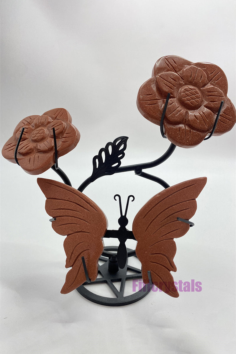 Crystal Butterfly Flower Set for Desk Decoration