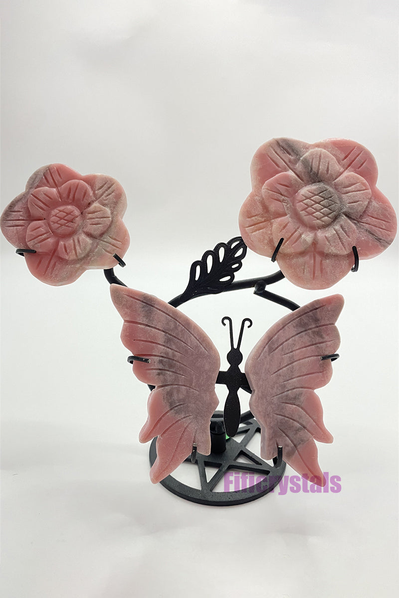 Crystal Butterfly Flower Set for Desk Decoration