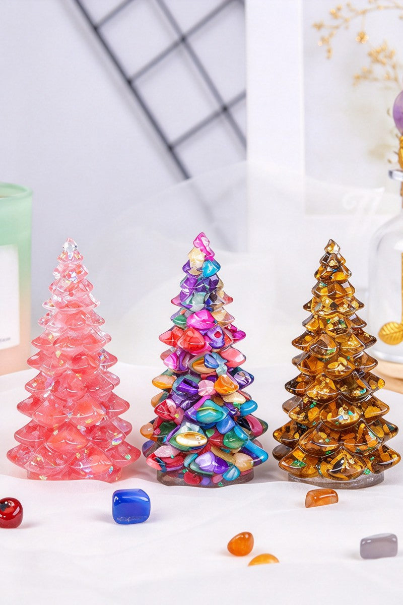 Crystal Christmas Trees Carvings 3.35"