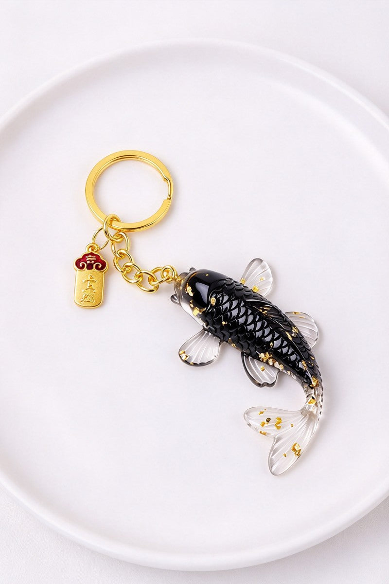 Crystal Crush Resin Koi Fish Keychain