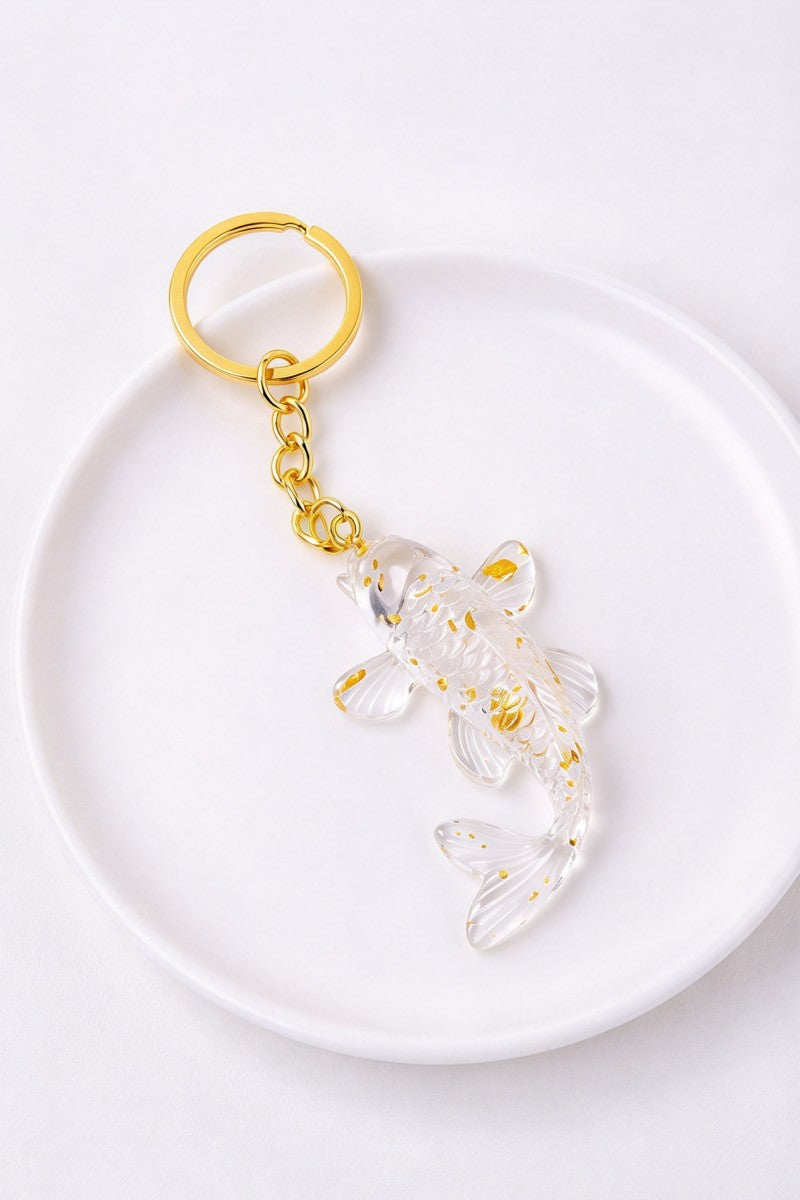 Crystal Crush Resin Koi Fish Keychain