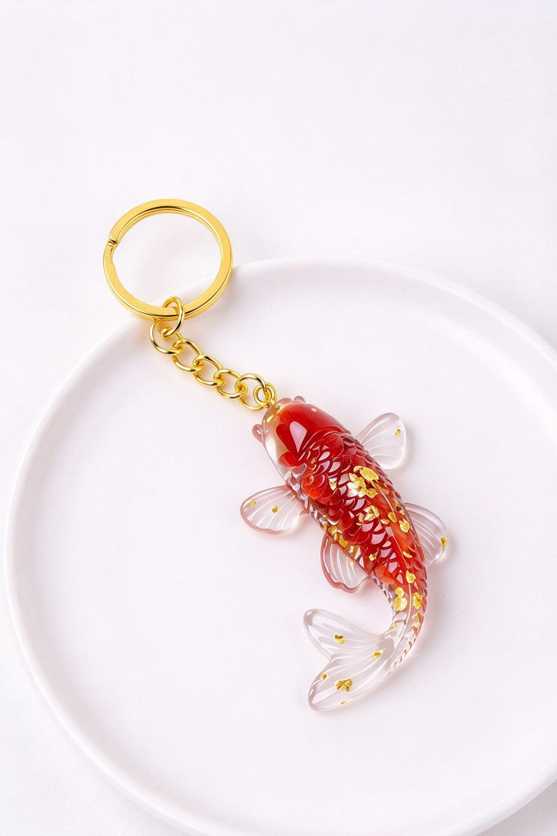 Crystal Crush Resin Koi Fish Keychain