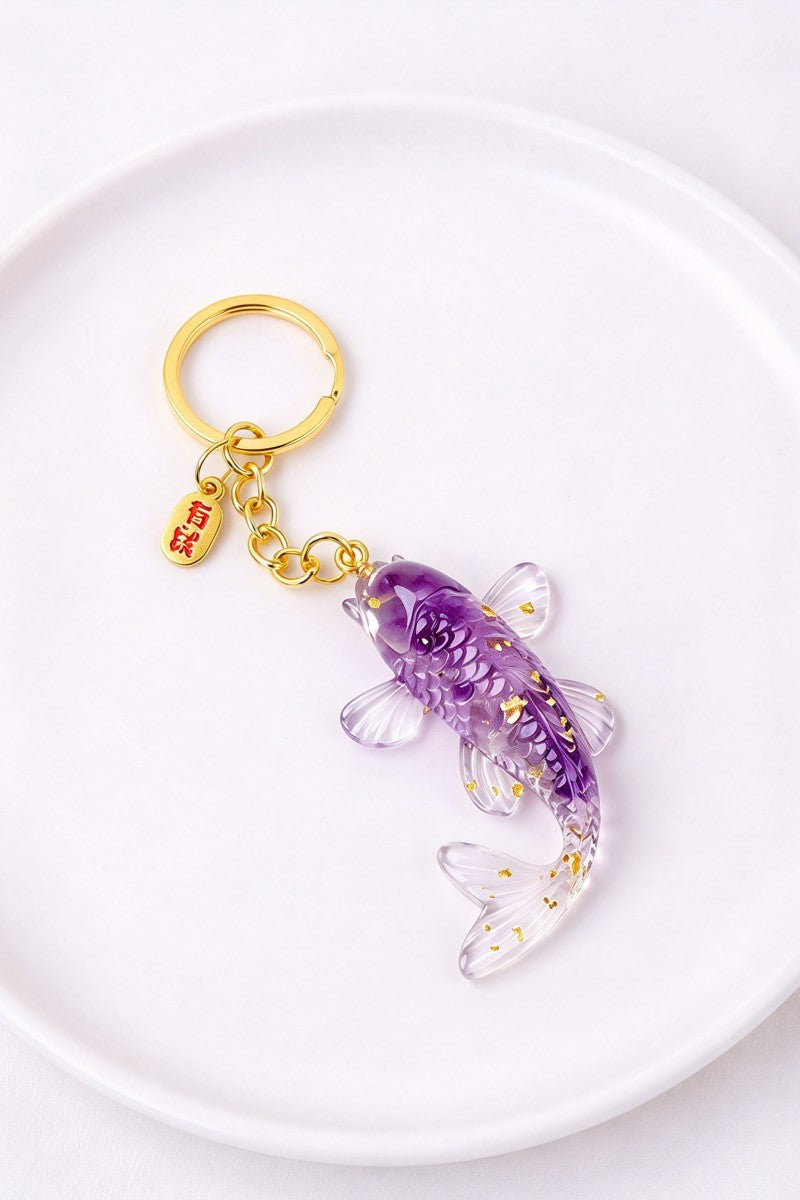 Crystal Crush Resin Koi Fish Keychain