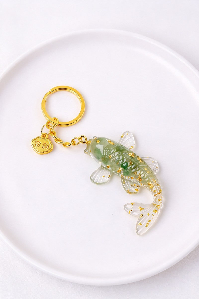 Crystal Crush Resin Koi Fish Keychain