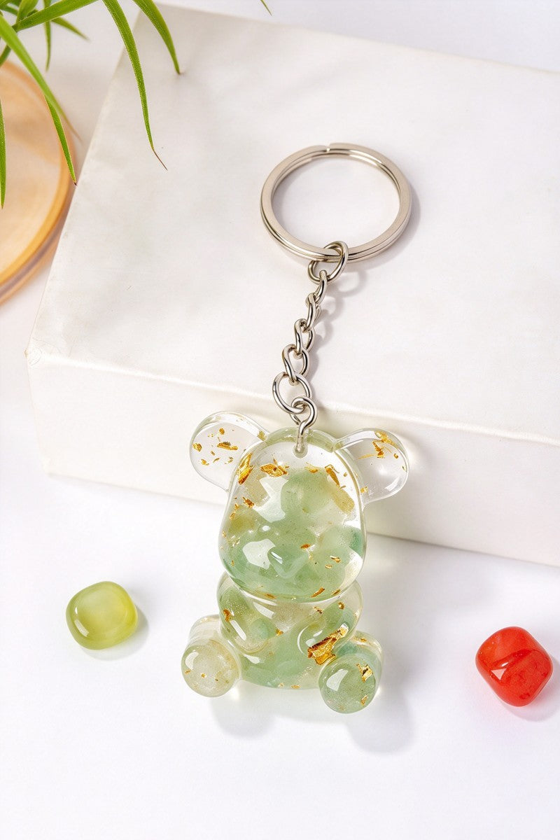 Crystal Crushed Stone Bear Keychain Bag Charm