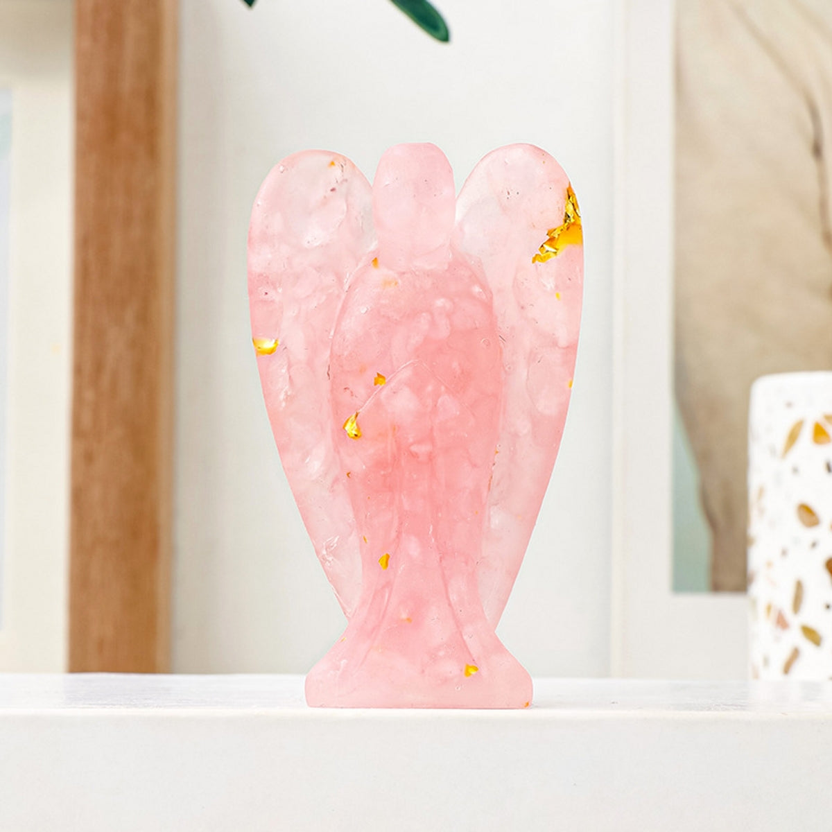 Crystal Epoxy Resin Angel Ornament Carvings 3.07"