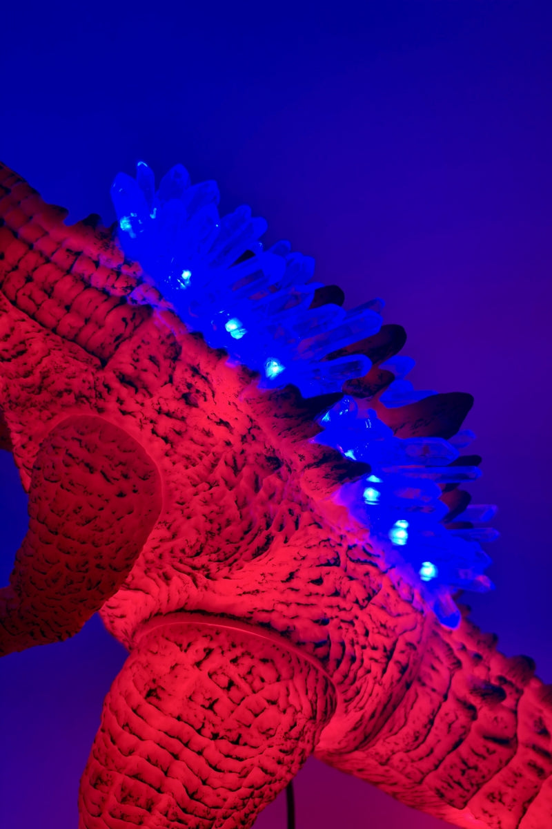 Crystal Godzilla Lamps with Spraying Flames Atomic Breath Effect Godzilla Lights