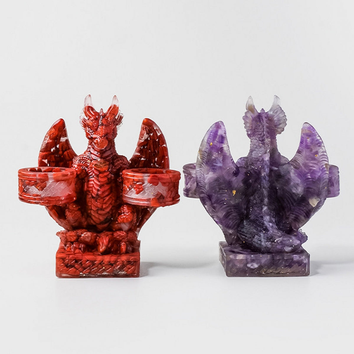 Crystal Gravel Epoxy Resin Flying Dragon Sphere Holders