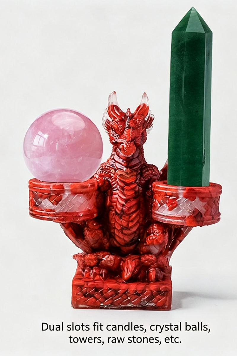 Crystal Gravel Epoxy Resin Flying Dragon Sphere Holders