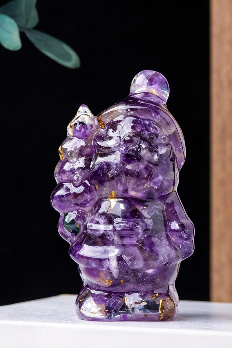 Crystal Gravel Epoxy Resin Santa Claus Carvings