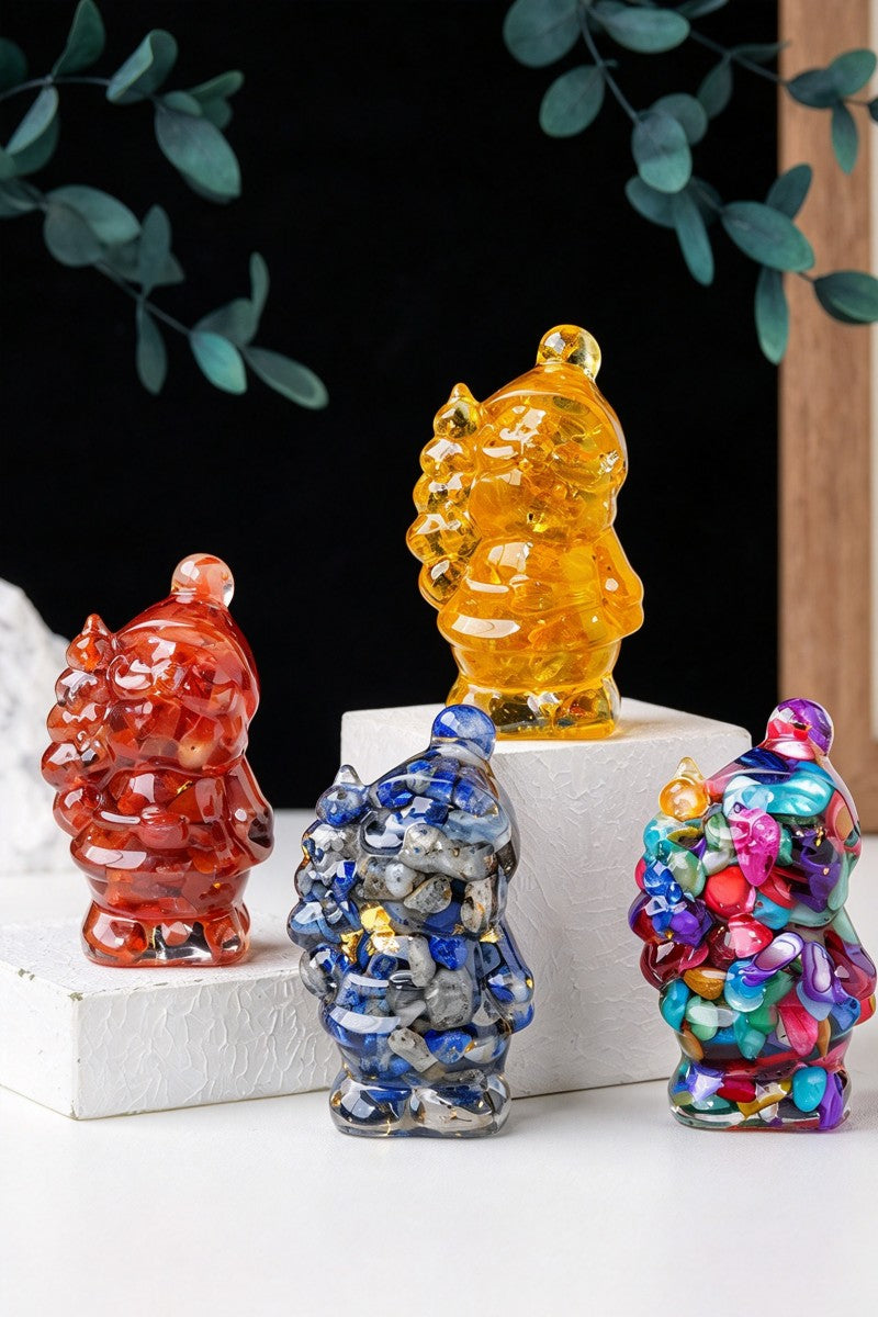 Crystal Gravel Epoxy Resin Santa Claus Carvings