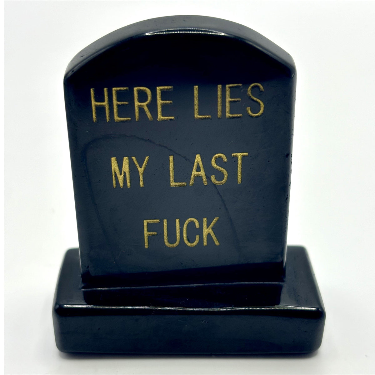 Crystal Halloween Tombstone Carving "Here Lies My Last F**K" Decor