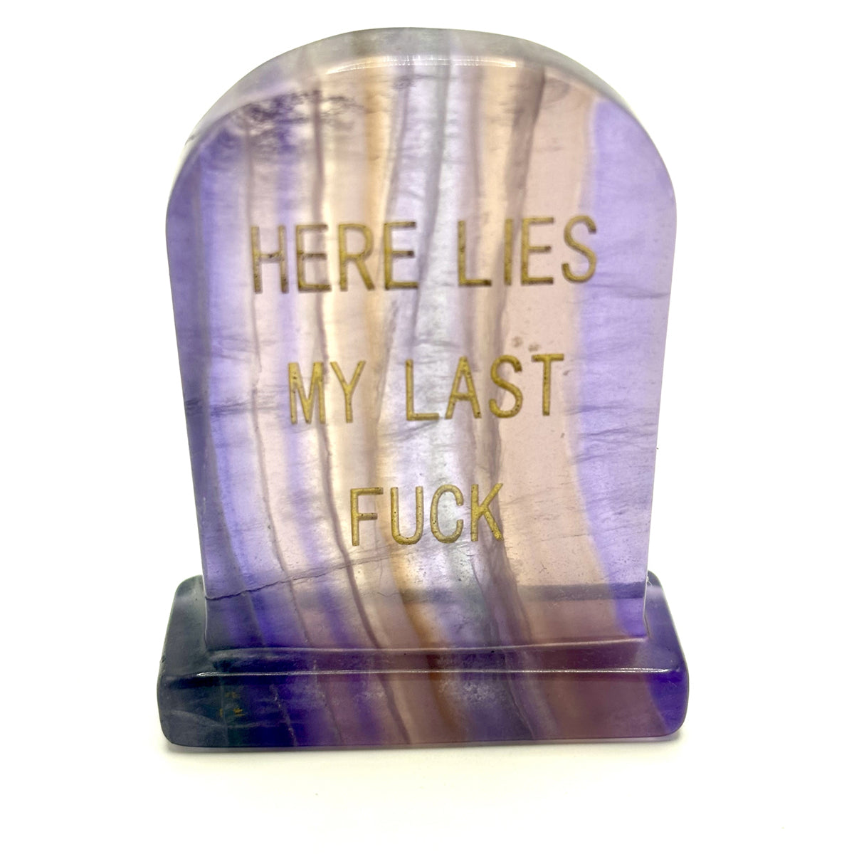 Crystal Halloween Tombstone Carving "Here Lies My Last F**K" Decor