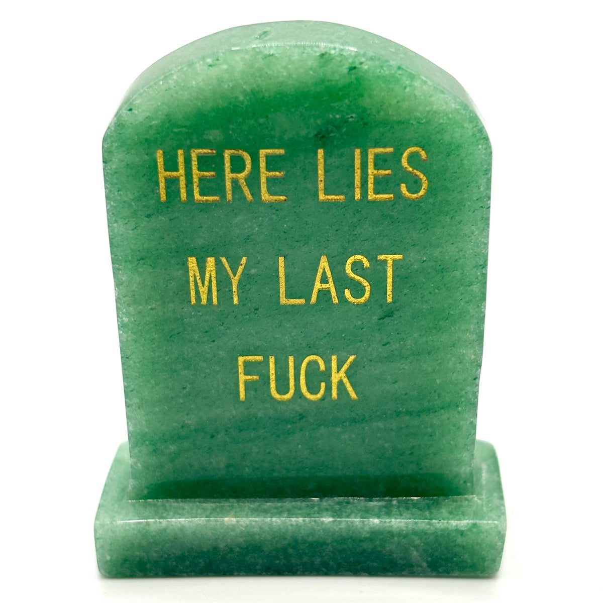 Crystal Halloween Tombstone Carving "Here Lies My Last F**K" Decor