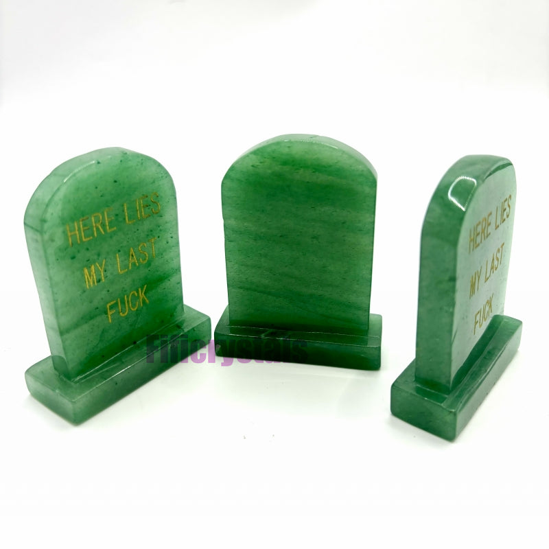 Crystal Halloween Tombstone Carving "Here Lies My Last F**K" Decor