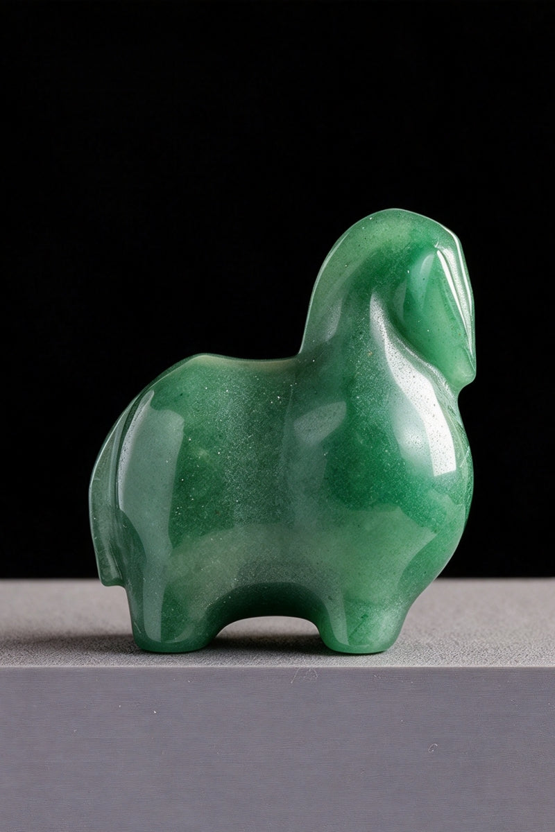 Crystal Horse Carving Ornament Home Decor 1.97"