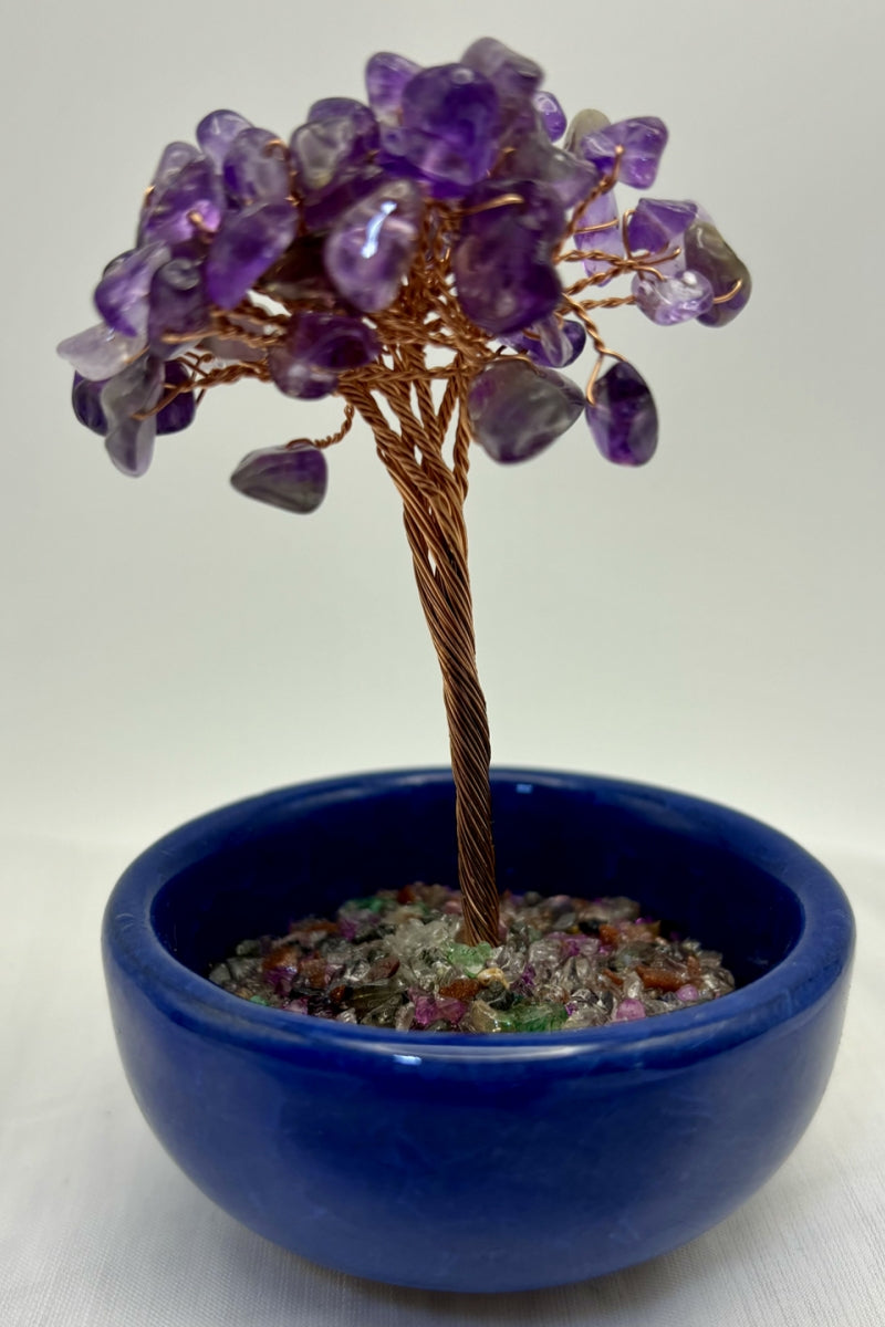 Small Crystal Money Tree Desk Decor Bonsai 3.7 Inches