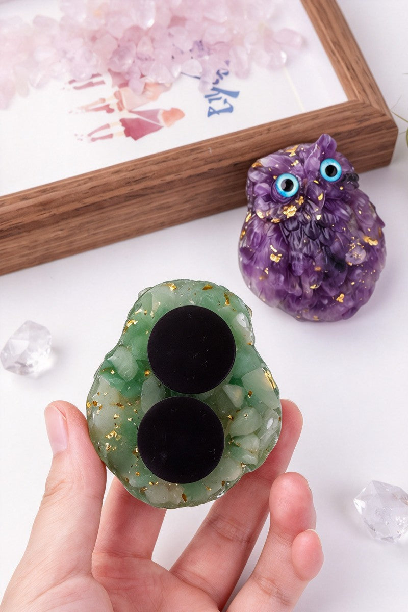 Crystal Owl Refrigerator Magnet Home Decor 2.17"