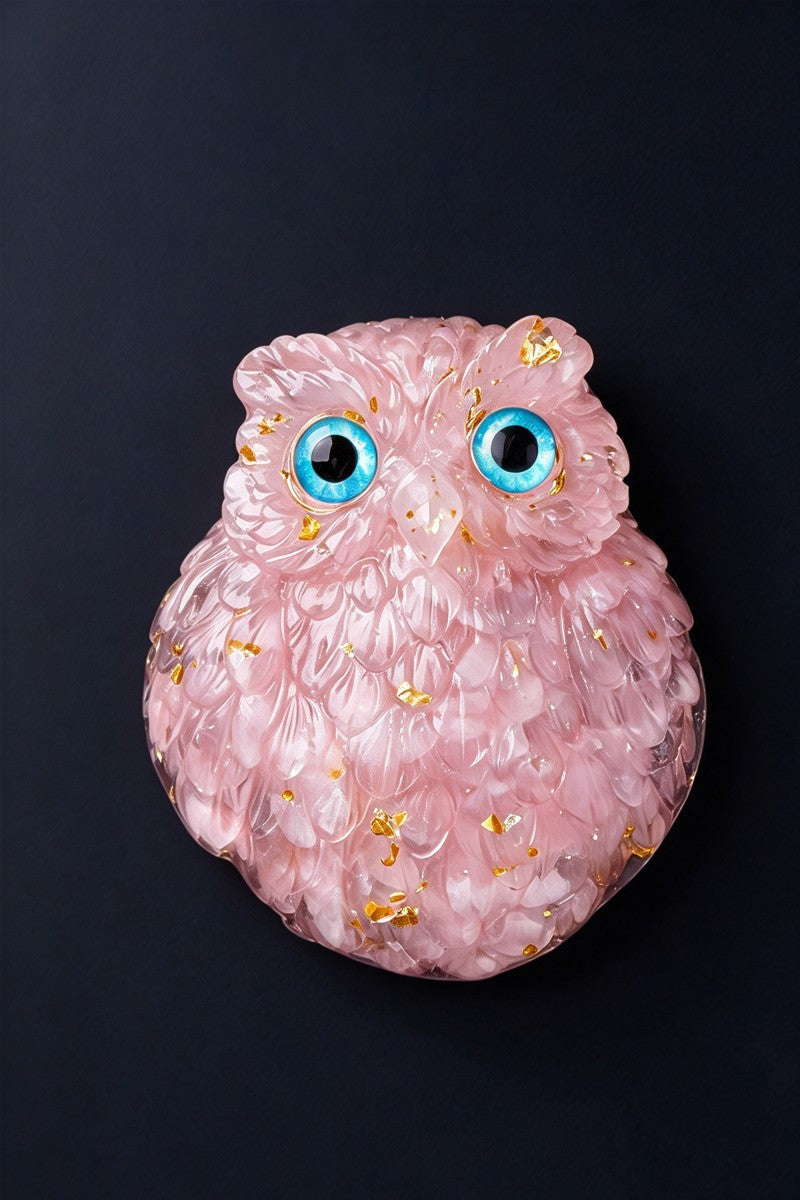 Crystal Owl Refrigerator Magnet Home Decor 2.17"