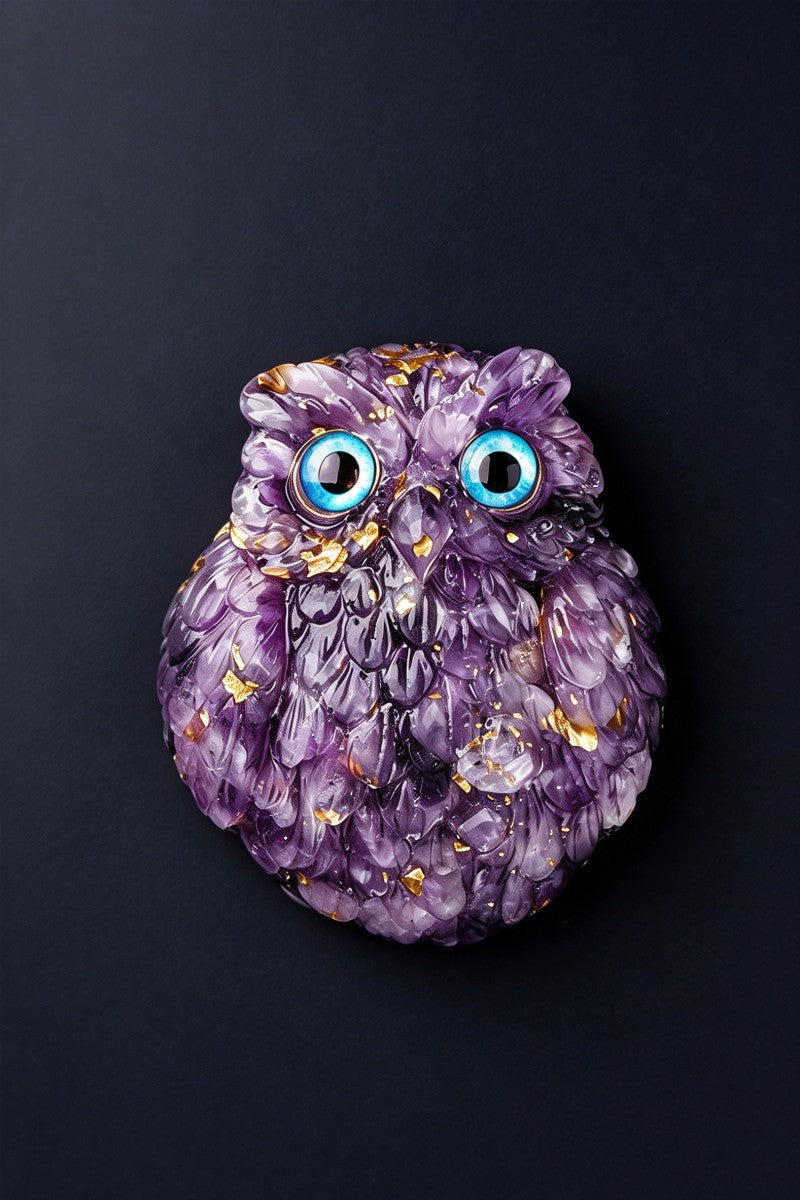 Crystal Owl Refrigerator Magnet Home Decor 2.17"