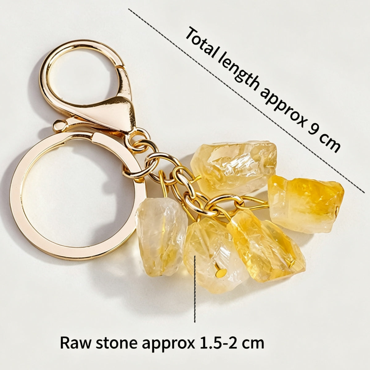 Crystal Raw Stone Keychain