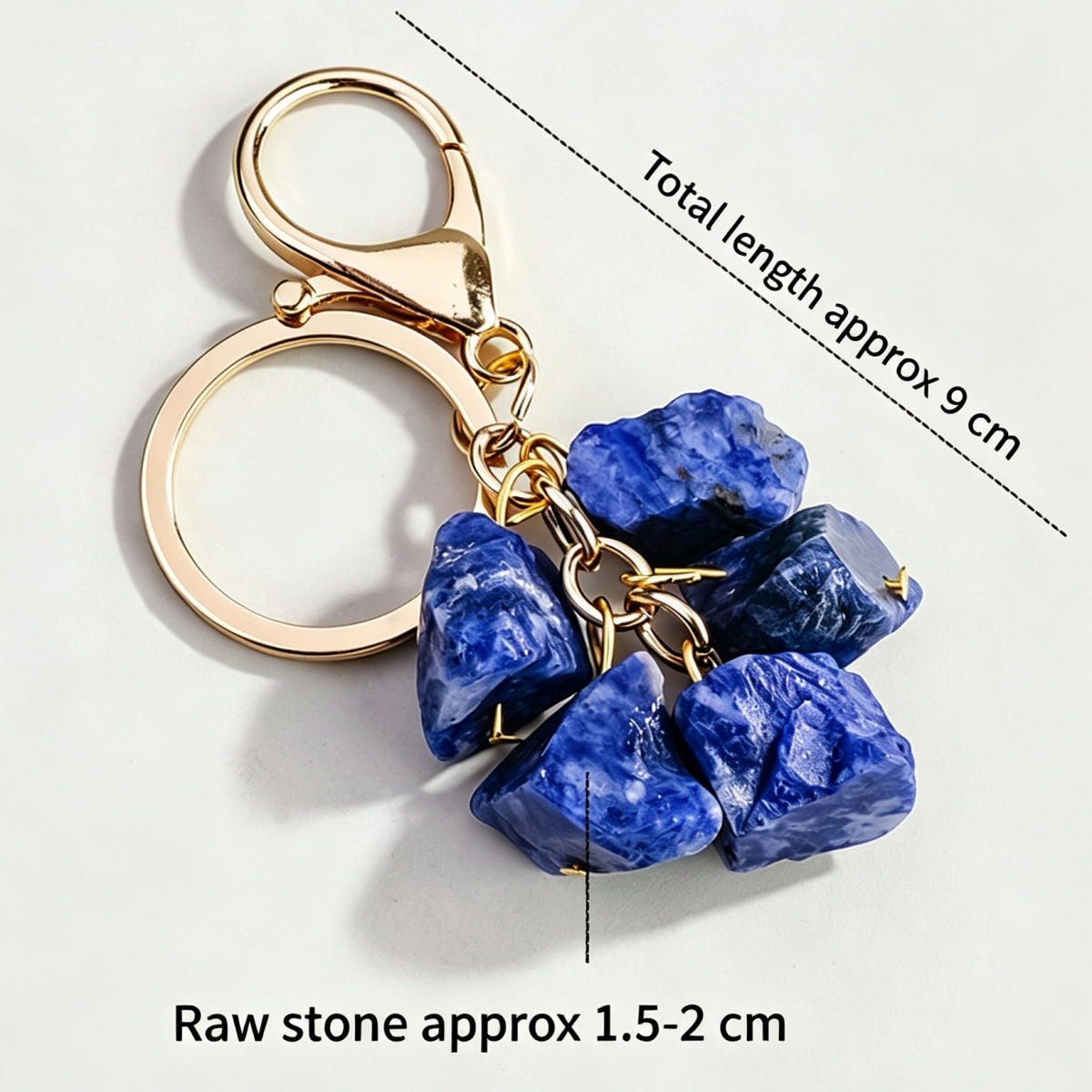 Crystal Raw Stone Keychain