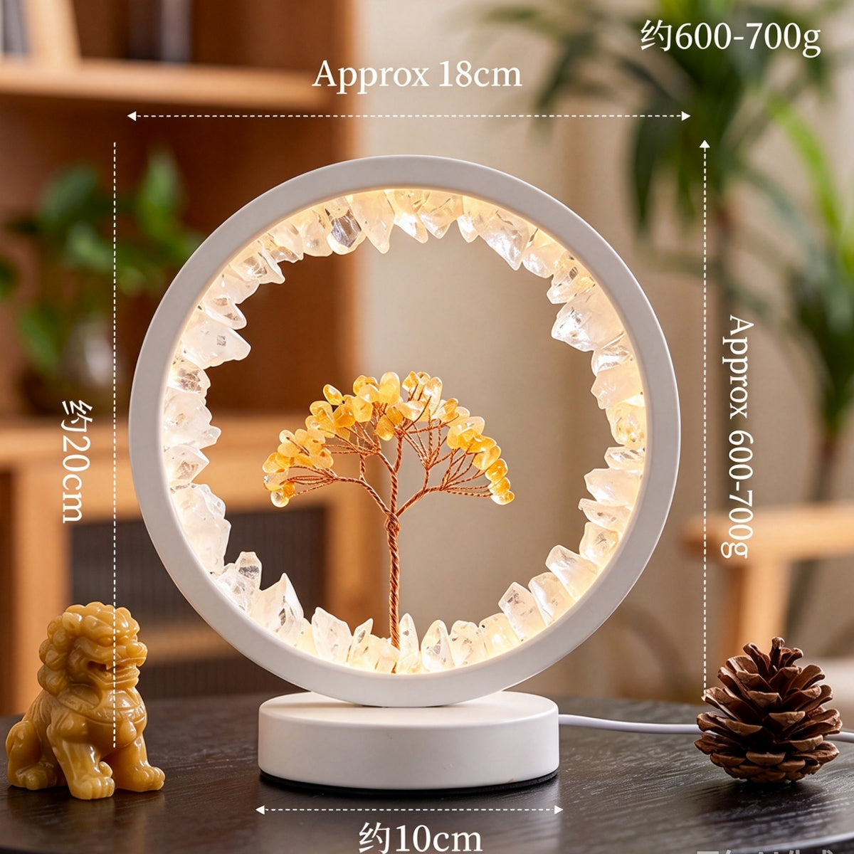 Crystal Raw Stone LED Night Light 7.87"