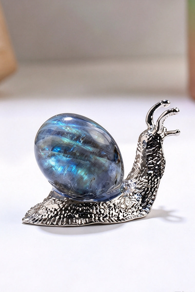 Crystal Raw Stone Little Snail Home Decor