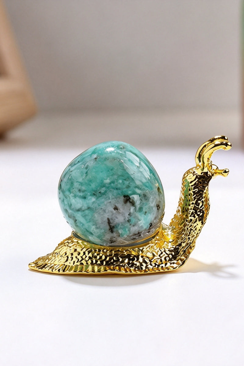 Crystal Raw Stone Little Snail Home Decor