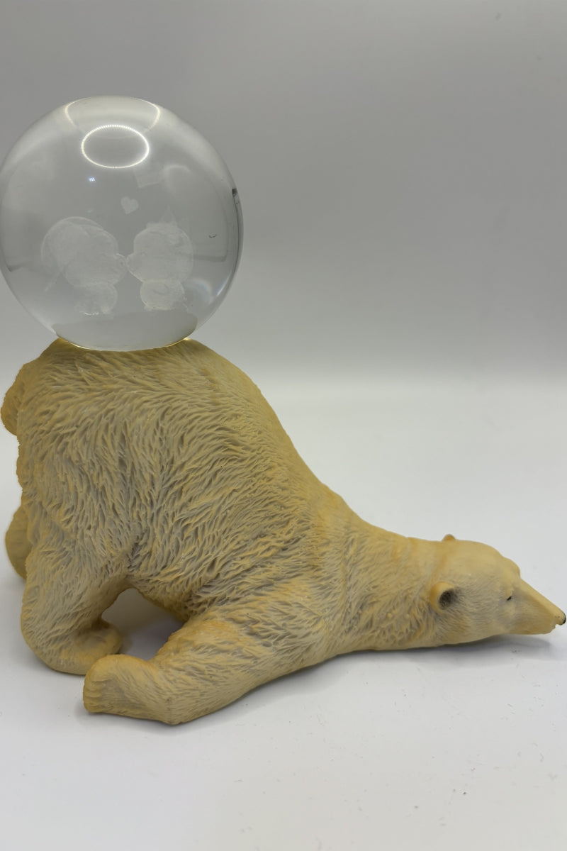 Crystal Sphere Holder Polar Bear Resin Ball Stand