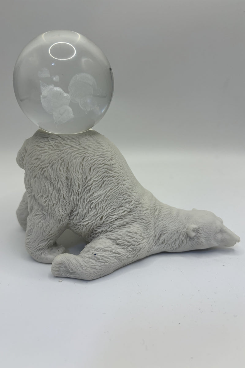 Crystal Sphere Holder Polar Bear Resin Ball Stand